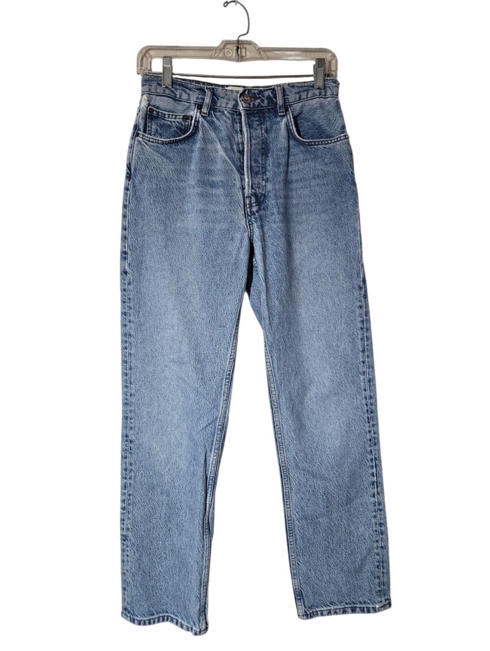 Reformation Cynthia High Rise Straight Jeans Colorado Wash Button Fly Size 27